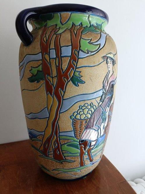 Amphora Riessner - Vaas - Aardewerk, Antiek en Kunst, Antiek | Glas en Kristal