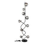 Vloerlamp RIHA Glas 162.0cm Matt zwart | Smoked G9 8-Lichts, Nieuw, Ophalen of Verzenden, Metaal
