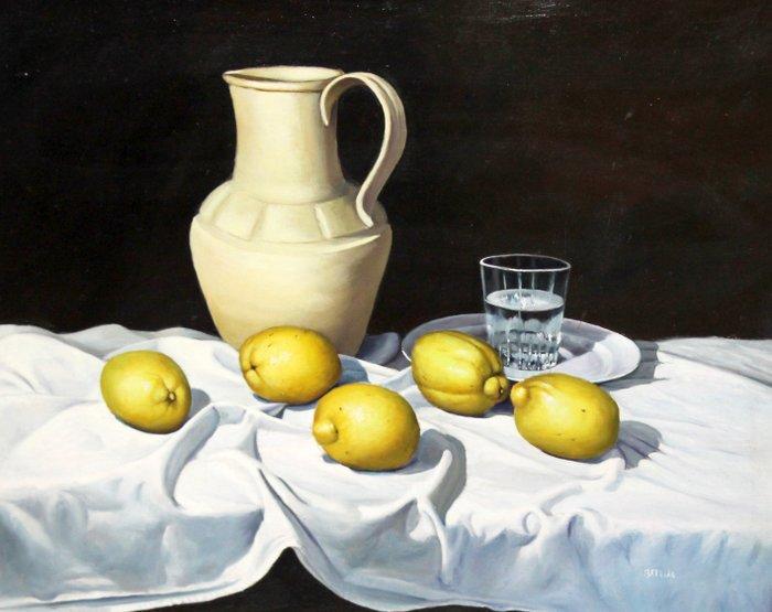 Juan Carlos Bellido (1942) - Equilibrio cítrico, Antiek en Kunst, Kunst | Schilderijen | Klassiek