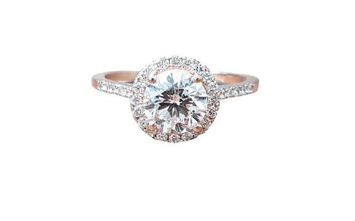 Verlovingsring - 14 karaat Roségoud - 1.34ct. tw. Diamant, Sieraden, Tassen en Uiterlijk, Antieke sieraden