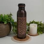 Puur koperen waterfles antique gegraveerd ± 950 ml (zware, Huis en Inrichting, Ophalen of Verzenden, Nieuw