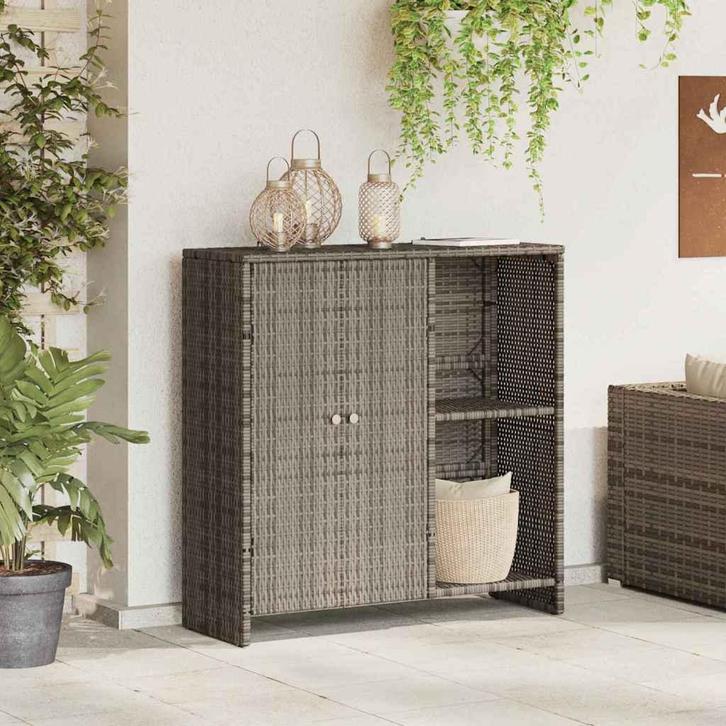 vidaXL Opbergkast met opslag Grijs 100 x 36 x 102 cm Rattan, Huis en Inrichting, Kasten | Overige, Nieuw, Verzenden