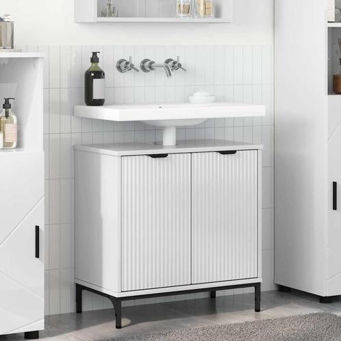 vidaXL Badkamertenk te kast Hoogglans wit 60,5 x 33,5 x 61, Huis en Inrichting, Tafels | Kaptafels, Nieuw, Verzenden
