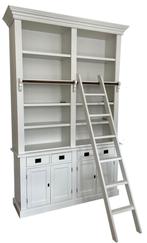 Boekenkast wit met trap Kesteren 160 x 240cm, Huis en Inrichting, Kasten | Boekenkasten, Ophalen of Verzenden, Nieuw