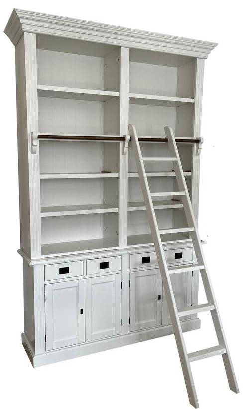 Boekenkast wit met trap Kesteren 160 x 240cm, Huis en Inrichting, Kasten | Boekenkasten, Ophalen of Verzenden