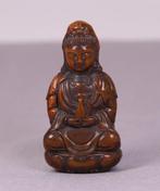 Yak-horn - Houtsnijwerk - Guanyin, Cai Shen, Draai -