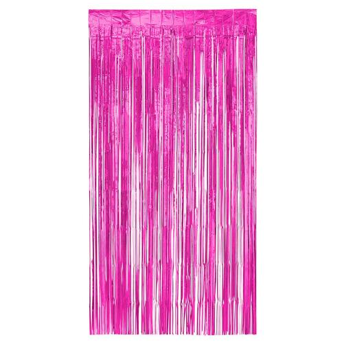 Roze Deurgordijn Metallic 2m, Hobby en Vrije tijd, Feestartikelen, Nieuw, Verzenden