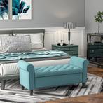 TRUUSK Gestoffeerde Bank met Opslagruimte - Fluweel Look - H, Verzenden