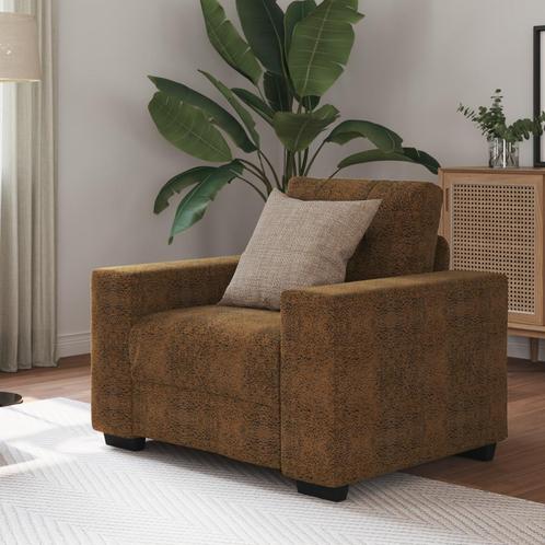 vidaXL Sofa Stoel met kussen Bruin Kunstleer en Hout, Huis en Inrichting, Banken | Bankstellen, Nieuw, Leer, Verzenden