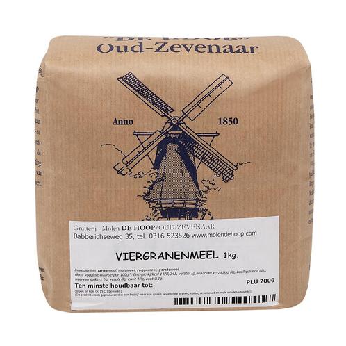Molen de Hoop Viergranenmeel 1kg, Hobby en Vrije tijd, Taarten en Cupcakes maken, Nieuw, Verzenden