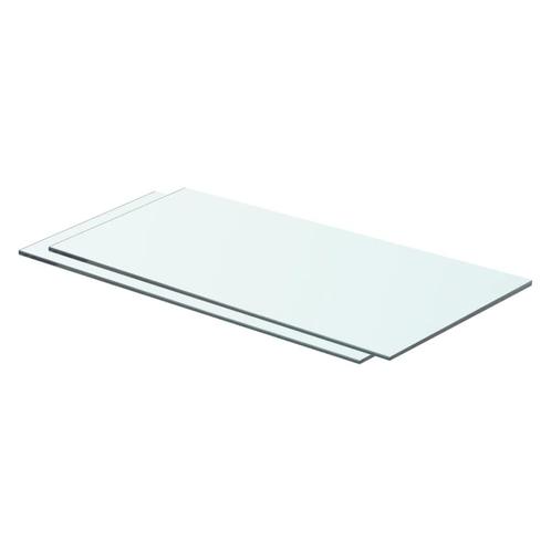vidaXL Schappen 2 st 60x25 cm glas transparant, Huis en Inrichting, Woonaccessoires | Wandplanken en Boekenplanken, Nieuw, Verzenden