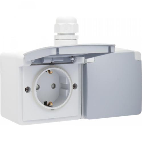 Spuitwaterdicht dubbel horizontaall stopcontact 16 A/250VC, Auto-onderdelen, Accu's en Toebehoren, Ophalen of Verzenden