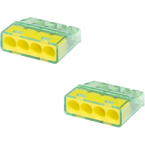 Lasklem - Vintex - 4 Polig - 0.2-2.5 mm2 - Geel - 2 Stuks, Doe-het-zelf en Verbouw, Elektra en Kabels, Nieuw, Ophalen of Verzenden