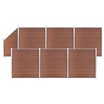 vidaXL Schuttingset 6 vierkant en 1 schuin 1138x186 cm HKC, Verzenden, Nieuw, Kunststof, 1 tot 2 meter