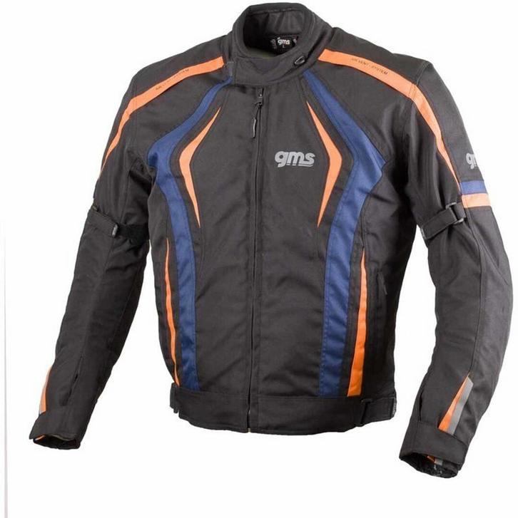 gms Pace Zwart Blauw Oranje Textiele Motorjas, Motoren, Kleding | Motorkleding, Heren, Nieuw met kaartje, Jas | textiel, Verzenden