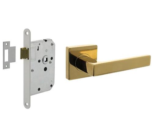 Intersteel deurbeslag set loopslot wit + deurklink Hera PVD, Doe-het-zelf en Verbouw, Hang- en Sluitwerk, Verzenden