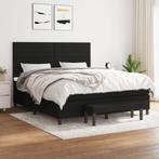 vidaXL Boxspring met matras stof zwart 180x200 cm, Huis en Inrichting, Slaapkamer | Bedden, Eenpersoons, Verzenden, Zwart, Nieuw