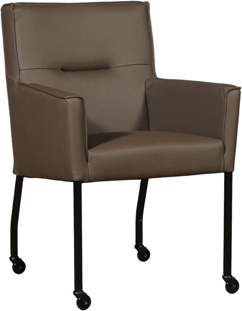 Bruine leren moderne eetkamerstoel - Toledo Leer Moss (bruin, Huis en Inrichting, Stoelen, Eén, Overige kleuren, Nieuw, Leer, Ophalen of Verzenden