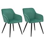 Loungestoel / Eetkamerstoel Tarje - 2-Delig - Groen - Velvet, Huis en Inrichting, Stoelen, Verzenden, Nieuw