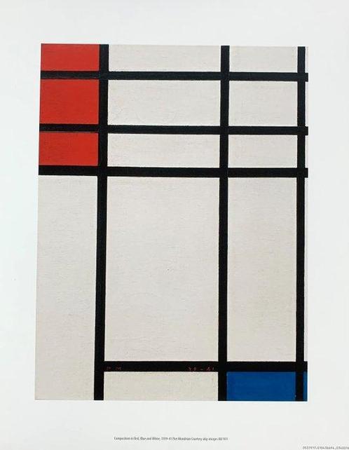 Piet Mondrian - Composition in Red Blue and White, 1941 -, Antiek en Kunst, Kunst | Designobjecten