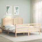 vidaXL Bedframe met hoofdbord massief hout 160x200 cm, Huis en Inrichting, Bruin, Verzenden, 200 cm, 160 cm
