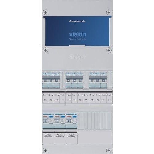 Hager groepenkast 1/3-fase 9 groepen, 3 Aardlekschakelaars, Doe-het-zelf en Verbouw, Elektra en Kabels, Nieuw, Ophalen of Verzenden