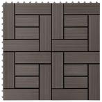 vidaXL 22 st Terrastegels 30x30 cm 2 m² HKC donkerbruin, Verzenden, Nieuw