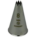 Spuitmondje gekarteld 8 Tands RVS 8mm, Verzenden, Nieuw