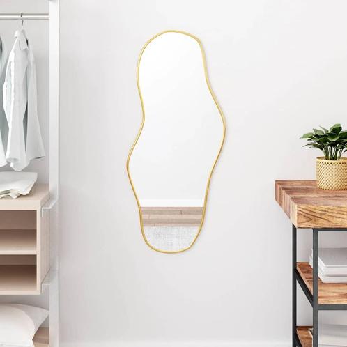 vidaXL Wandspiegel 90x40 cm goudkleurig, Huis en Inrichting, Woonaccessoires | Spiegels, Nieuw, Verzenden