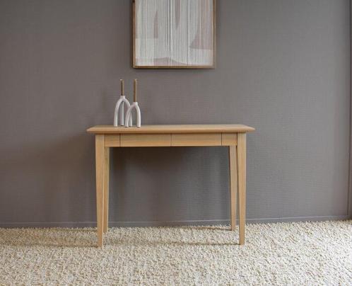 Sidetable Mila massief eiken 105 cm - Naturel | BY-OLAF, Huis en Inrichting, Tafels | Sidetables, Nieuw, Ophalen of Verzenden