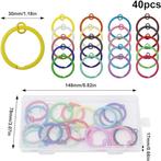 Set van 40 gekleurde Sleutelhangers (30 mm) - DIY projecten, Verzamelen, Verzenden, Nieuw