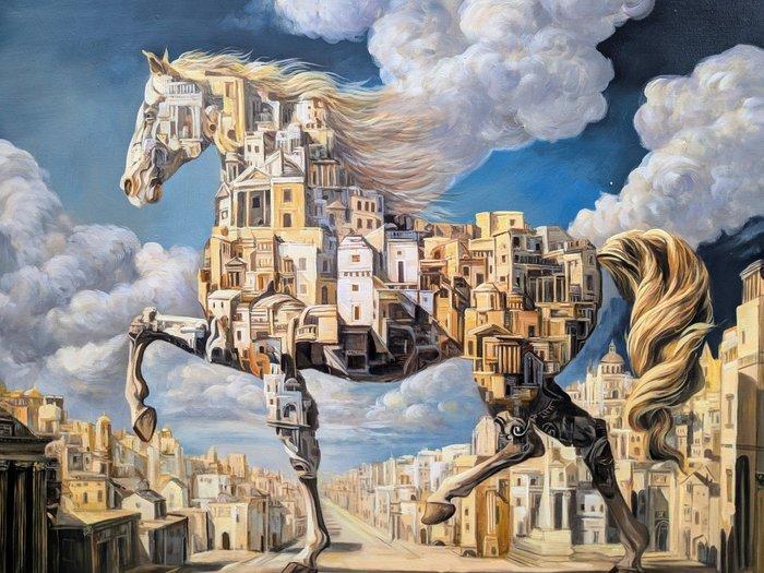 Wilhem von Kalisz - This is not a Horse (XL size), Antiek en Kunst, Kunst | Schilderijen | Modern