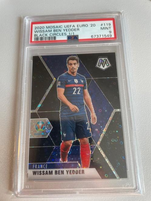 Wissam Ben Yedder - Mosaic UEFA Euro 2020 (black 1/1) PSA 9, Hobby en Vrije tijd, Stickers en Plaatjes, Zo goed als nieuw, Verzenden