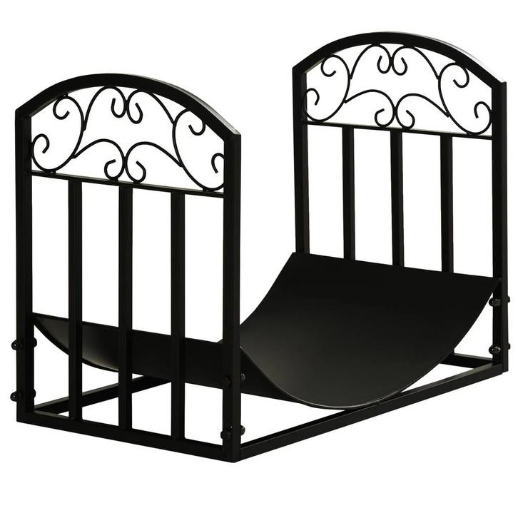 TRUUSK Brandhoutrek - 60 kg belastbaar - Metaal Zwart - Voor, Huis en Inrichting, Haarden, Nieuw, Verzenden