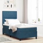 vidaXL Boxspringbed met matras Donkerblauw 90 x 190 cm, Verzenden, Nieuw, Blauw, Stof