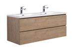 Badkamermeubel Set Angela 120cm Kastanje Eiken Badmeubel, Huis en Inrichting, Badkamer | Badkamermeubels, Verzenden, Nieuw, Wastafelkast