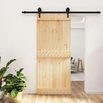 vidaXL Schuifdeur met beslag 90x210 cm massief grenenhout, Doe-het-zelf en Verbouw, Deuren en Horren, Verzenden, Nieuw