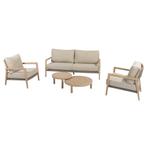 Julia stoel bank loungeset 5 delig brushed teak 4 Seasons, Tuin en Terras, Tuinsets en Loungesets, Ophalen of Verzenden, Nieuw