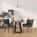 vidaXL Eetkamerstoelen 2 st fluweel donkergrijs, Huis en Inrichting, Stoelen, Verzenden, Nieuw, Grijs