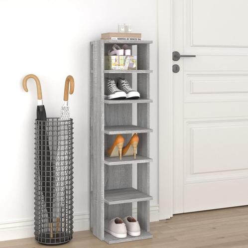 vidaXL Schoenenrek 27,5x27x102 cm bewerkt hout grijs sonoma, Huis en Inrichting, Kasten | Schoenenrekken, Nieuw, Verzenden
