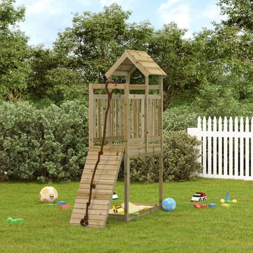vidaXL Speelhuis met klimwand geïmpregneerd grenenhout, Kinderen en Baby's, Speelgoed | Buiten | Speeltoestellen, Nieuw, Verzenden