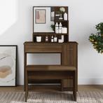 vidaXL Kaptafel met spiegel 86,5x35x136 cm bruin eikenkleur, Huis en Inrichting, Tafels | Kaptafels, Verzenden, Nieuw