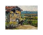 Basque School (XX) - Farmhouse with a cart on the hillside, Antiek en Kunst