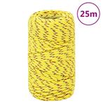 vidaXL Boottouw 2 mm 25 m polypropyleen geel, Verzenden, Nieuw