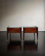 Nachtkastje - Glas, Hout, Messing - Twee Italiaanse