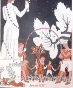 Spotprent over 1 Mei 1935 (lijst optie, Lithos), Antiek en Kunst, Kunst | Litho's en Zeefdrukken, Verzenden