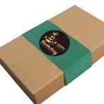 500 stickers labels rol happy birthday zwart goud kraft, Ophalen of Verzenden, Nieuw
