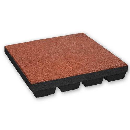 Rubber tegel 55 mm - 50 x 50 cm - Rood, Tuin en Terras, Tegels en Klinkers, Verzenden