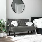 vidaXL Bankje met rugleuning 120x62x75,5 cm stof donkergrijs, Verzenden, Nieuw, Stof