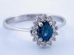 Zonder Minimumprijs - Ring - 18 karaat Witgoud Saffier -, Sieraden, Tassen en Uiterlijk, Ringen, Nieuw